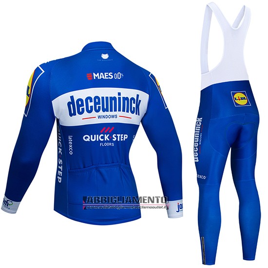 Abbigliamento Deceuninck Quick Step 2019 Manica Lunga e Calzamaglia Con Bretelle Blu Bianco - Clicca l'immagine per chiudere